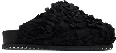 Yume Yume Black Truck Slides In Black Flower Petals