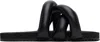 Yume Yume Black Mule Tire In Vegan Leather Detail With Crossed Bands In Black
