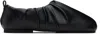 Yume Yume Black Wrinkle Flat Slippers In Black