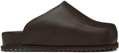 Yume Yume Brown Truck Mules In Vanquish Choco