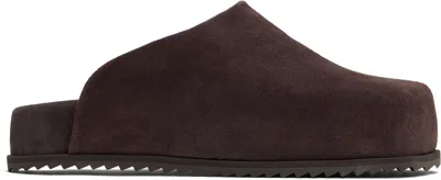 Yume Yume Brown Truck Slides In Mogano Suede