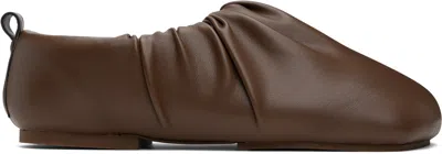 Yume Yume Brown Wrinkle Loafers In Marron