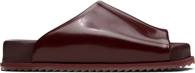 Yume Yume Burgundy Finn Slides In Animal Print