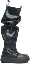 Yume Yume Gray Fisherman Tall Boots In Black
