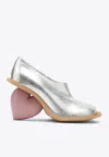 Yume Yume Vegan Leather Mini Love Pumps With Statement Heel 11 Cm In Metallic