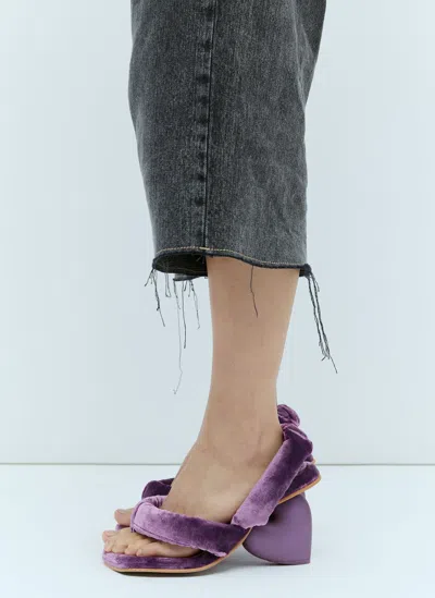 Yume Yume Love Heel Velvet Sandals In Purple