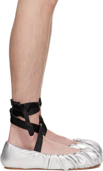 Yume Yume Silver Faux-leather Ballerina Flats