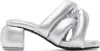 Yume Yume Silver Kitten Sausage Heeled Sandals In Silver