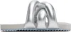 Yume Yume Silver Tyre Slides In Silver Vegan Leather