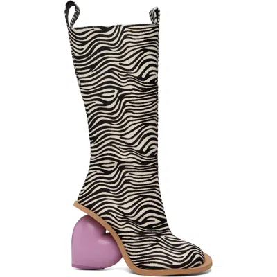 Yume Yume Ssense Exclusive Black & White Zebra Love Tall Boots In Multi