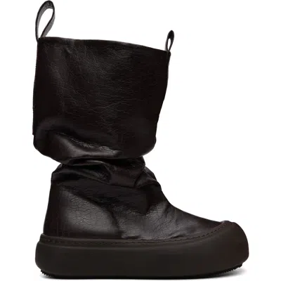 Yume Yume Ssense Exclusive Brown Low Fisherman Chelsea Boots In Black