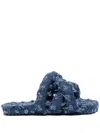 Yume Yume Tyre Padded Denim Slides In Blue