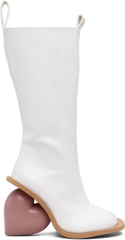 Yume Yume White & Pink Love Tall Boots