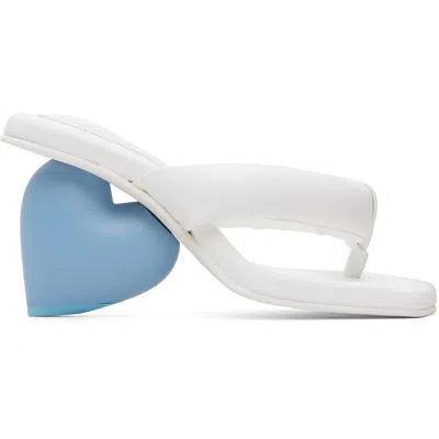 Yume Yume White Love Mule Heeled Sandals