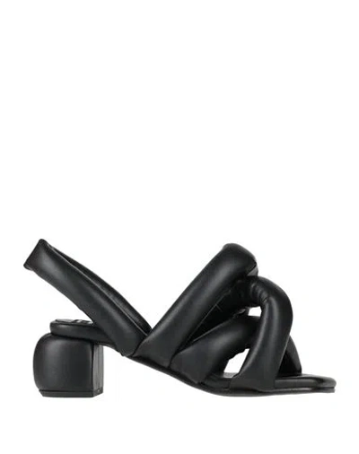 YUME YUME YUME YUME WOMAN SANDALS BLACK SIZE 6 TEXTILE FIBERS