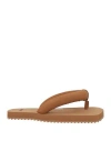 Yume Yume Woman Thong Sandal Camel Size 9.5 Textile Fibers In Beige
