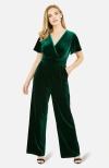 Yumi Angel Sleeve Velvet Jumpsuit In Multi