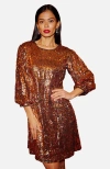 Yumi Balloon Sleeve Sequin Mini Dress In Multi