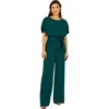 Yumi Batwing Stretch Jumpsuit In Green
