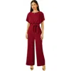 Yumi Batwing Stretch Jumpsuit In Red
