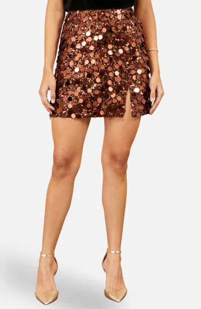 Yumi Big Sequin Mini Skirt In Multi