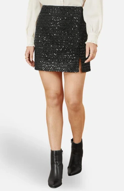 Yumi Boucle Sequin Mini Skirt In Multi