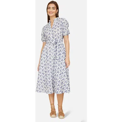 Yumi Broderie Anglaise Midi Shirt Dress In Multi