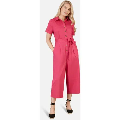 Yumi Button Up Utility Style Jumpsuit In Multi