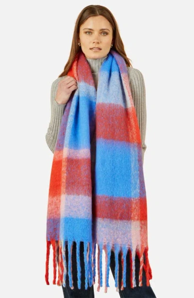 Yumi Check Super Soft Scarf In Multi