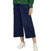 Yumi Cord Cropped Wide Leg Pants In Blue