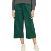Yumi Cord Cropped Wide Leg Pants In Green