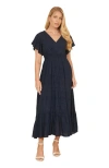 Yumi Cotton Broderie Anglaise Wrap Midi Dress In Blue