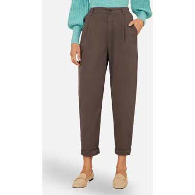 Yumi Cotton Canvas Chino Trousers In Brown
