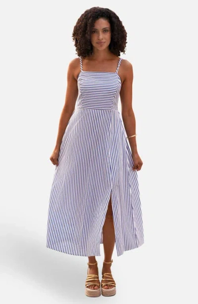 Yumi Cotton Midi Sun Dress In Multi