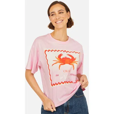 Yumi Crab Vacation Print T-shirt In Multi