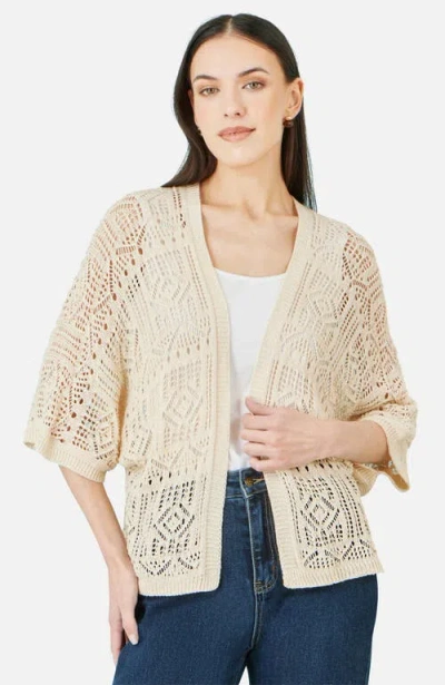 Yumi Crochet Edge To Edge Cardigan In Multi