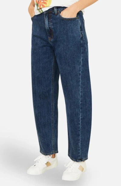 Yumi Denim Barrel Relaxed Fit Jeans In Blue
