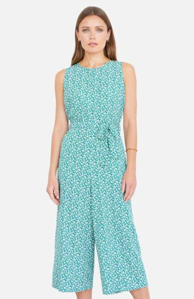 Yumi Ditsy Culotte Jumpsuit In Green