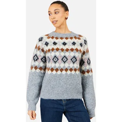 Yumi Fairisle Wool Blend Relaxed Jumper In Blue