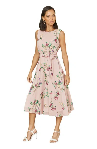 Yumi Floral Print Midi Skater Dress In Multi