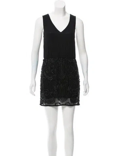 Pre-owned Yumi Kim Embellished Mini Dress In Black
