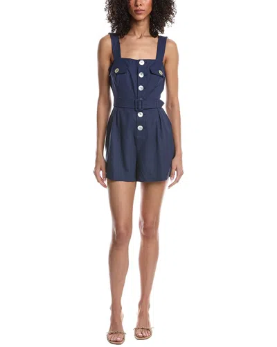 Yumi Kim Georgia Linen-blend Romper In Blue