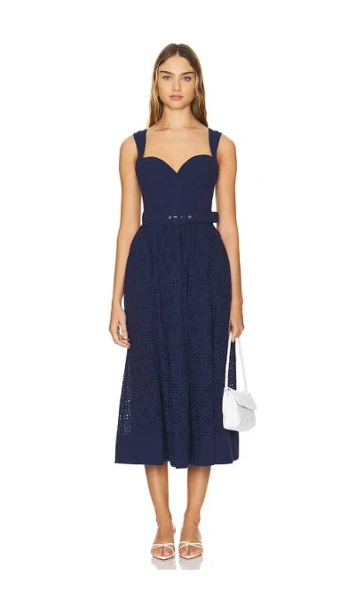 Yumi Kim Shiv Dress In California Eyelet Navy
