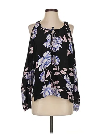 Pre-owned Yumi Kim Sleeveless Silk Top Black Cold Shoulder Neckline Tops