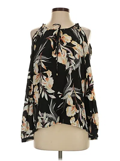 Pre-owned Yumi Kim Sleeveless Silk Top Black Halter Neckline Tops
