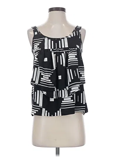 Pre-owned Yumi Kim Sleeveless Silk Top Black Square Neckline Tops