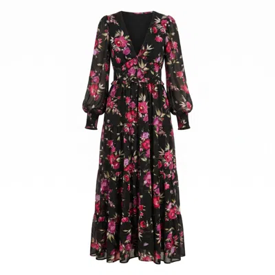 Yumi Kim Women's Black Frida Crimson Maxi Dress In Animal Print