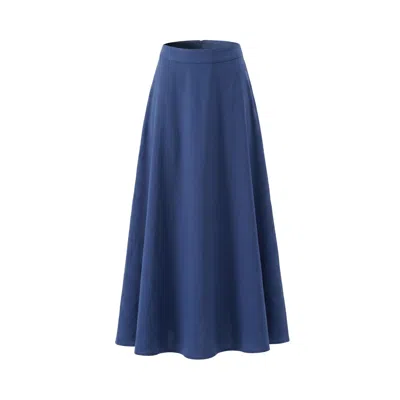 Yumi Kim Women's Blue Juki Navy Linen Skirt