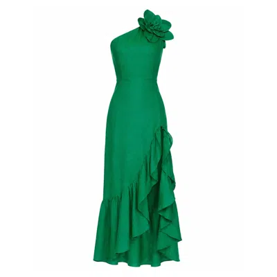 Yumi Kim Rocky Dress In Linen Green