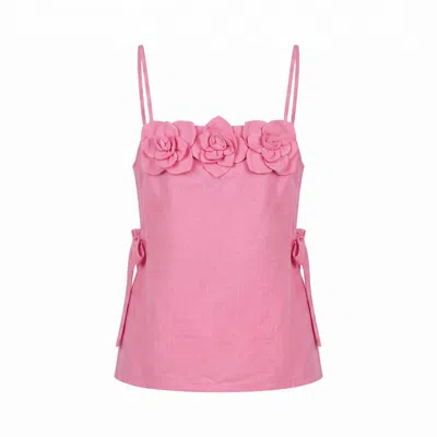 Yumi Kim Women's Pink Flora Linen Top